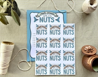 Homemade Spiced Nuts Label or Tag for DIY Event and Holiday Gift