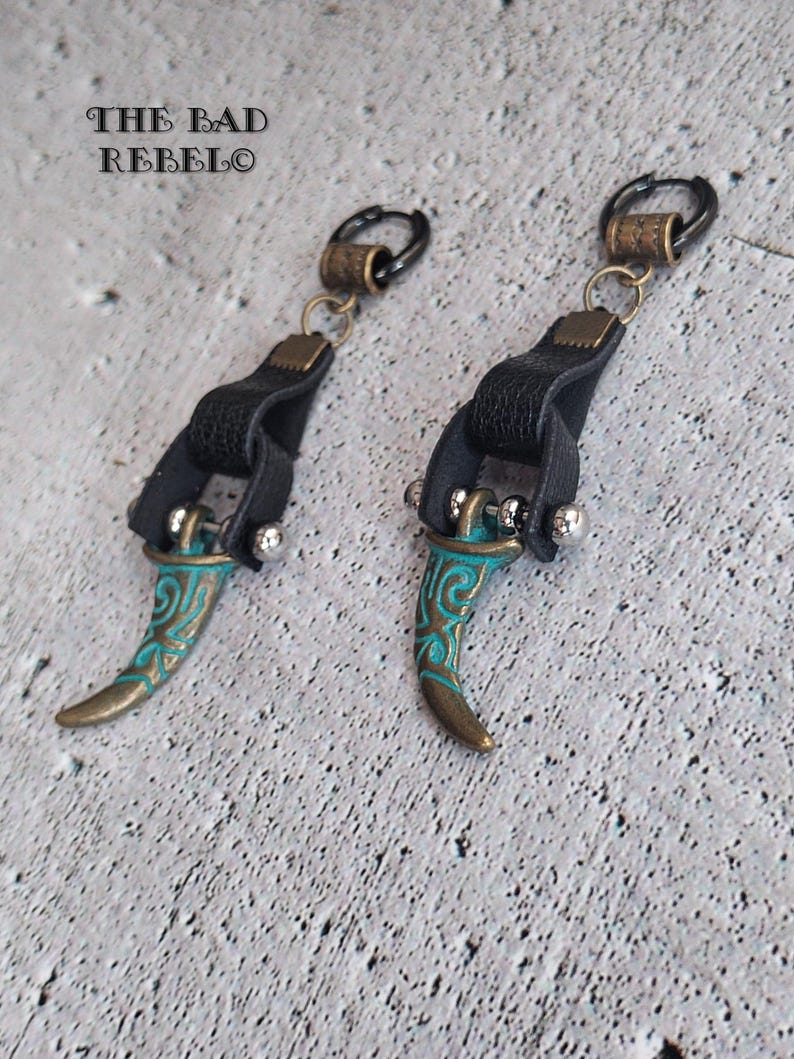 U7 Boucles D'Oreilles Dragon Homme Viking Gothique - Créoles Acier Inoxydable 316L, Anneaux Hoop Huggie Tendance Rock, Bijoux Unisexe Anti-Stress