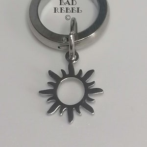 Original Creole Earring Man SILVER SUN silver stainless steel T.1.5cm x 3cm The Bad Rebel boho chic collection image 9