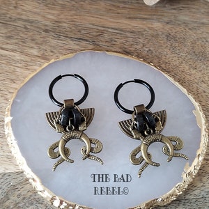 Original Créoles en Acier Bronze SERPENTINE pendentifs en acier inoxydable T. 2cm x 4.5cm The Bad Rebel Collection The Age Of Bronze image 1