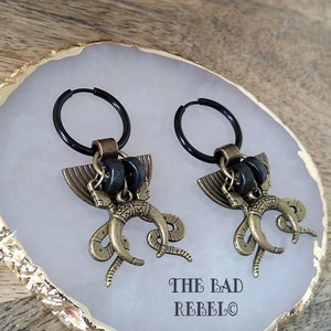 Original Créoles en Acier Bronze SERPENTINE pendentifs en acier inoxydable T. 2cm x 4.5cm The Bad Rebel Collection The Age Of Bronze image 4