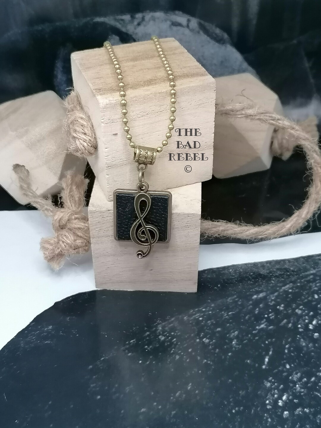 Original Men's Necklace KEY OF SOL Chain With Balls Bronze Long 44cm ...