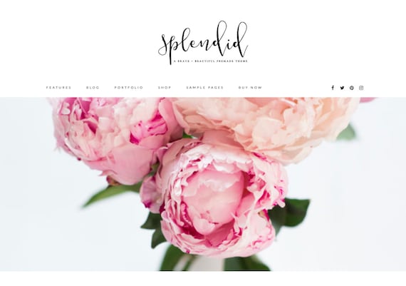 Feminine Wordpress Theme Responsive Wordpress Template Genesis Child Theme Photographer Wordpress Theme Ecommerce Wordpress Blog Theme