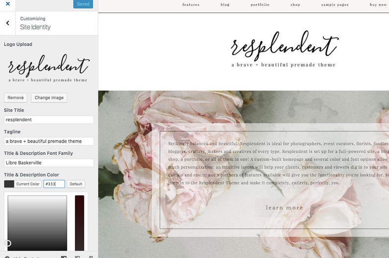 Feminine Wordpress Theme Responsive Wordpress Template Genesis Child Theme Photographer Wordpress Theme Ecommerce Wordpress Blog Theme image 4