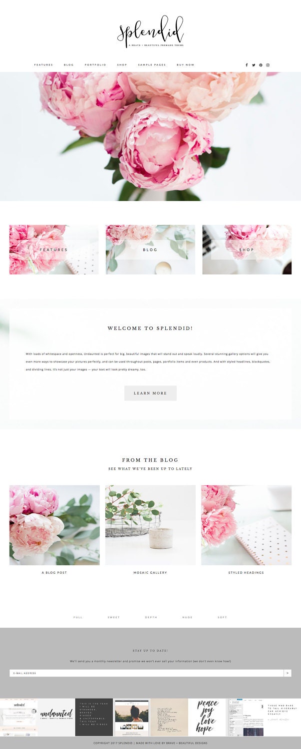 Feminine Wordpress Theme Responsive Wordpress Template Genesis Child ...