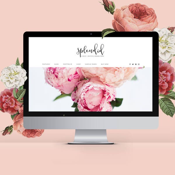 Feminine Wordpress Theme Responsive Wordpress Template Genesis Child Theme Photographer Wordpress Theme Ecommerce Wordpress Blog Theme