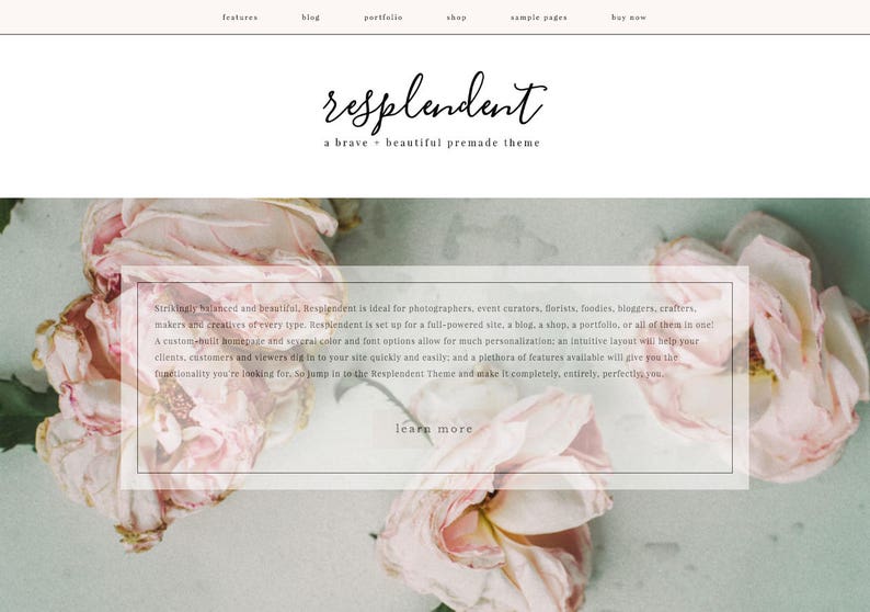 Feminine Wordpress Theme Responsive Wordpress Template Genesis Child Theme Photographer Wordpress Theme Ecommerce Wordpress Blog Theme image 8