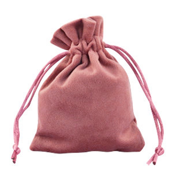 Jewellery Velvet Bag Antique Pink (3 pieces)