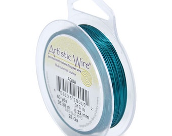 Artistic Wire, 28 Gauge (.32 mm), Aqua, 40 yd (36.5 m)