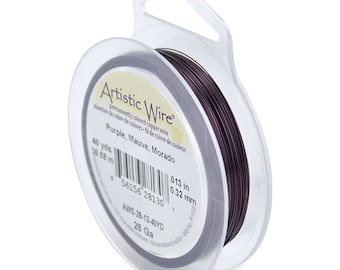 Artistic Wire, 28 Gauge (.32 mm), Purple, 40 yd (36.5 m)