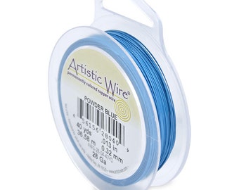 Artistic Wire, 28 Gauge (.32 mm), Powder Blue, 40 yd (36.5 m)