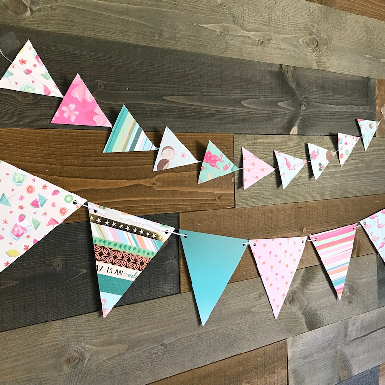 cocktail beach drink flowers bathing suit birthday paper Garland party foliage pineapple