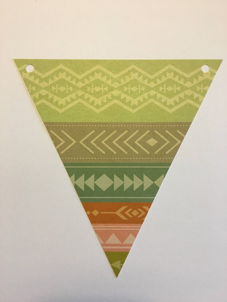 ethnic Garland paper horses feathers cactus