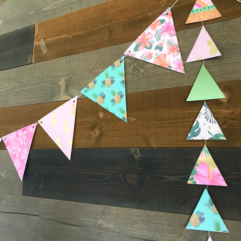 cocktail beach drink flowers bathing suit birthday paper Garland party foliage pineapple