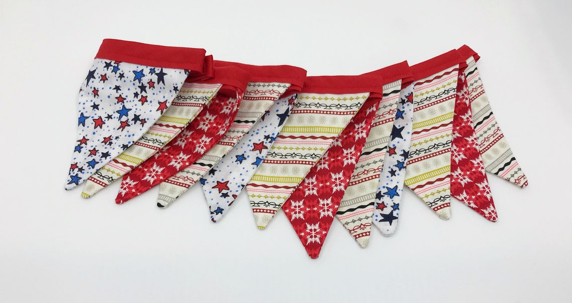 Small Garland fabric Christmas tree decoration wall red | Etsy