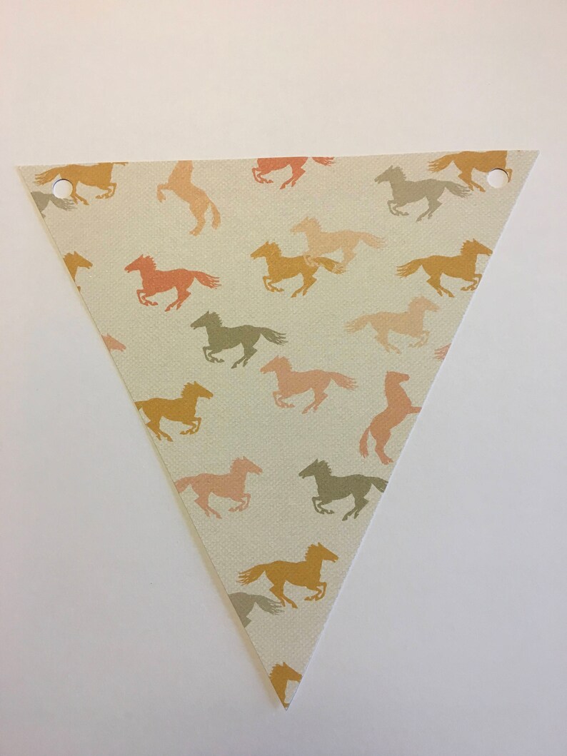 ethnic Garland paper horses feathers cactus