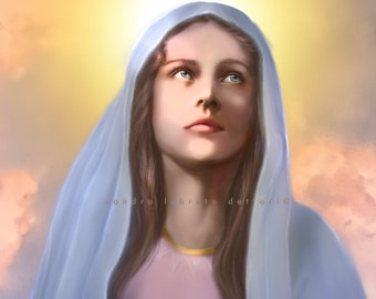 Saint Mary Magdalene portrait, Catholic Art, Religious Art, 8x10" 11x14" Print, wall decor, ready to frame