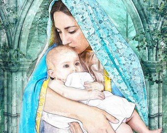Madonna And Child G Catholic Art Print Blessed Virgin Mary - 