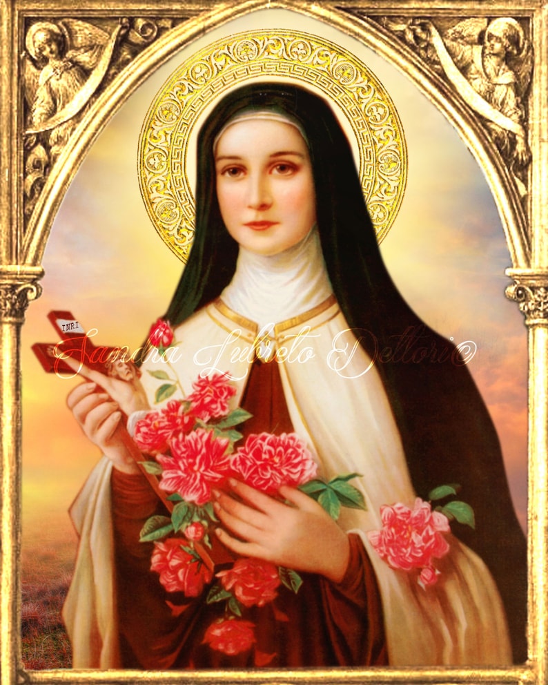 Saint Therese of Lisieux, Religious Art, Catholic Art, 8x10" Print Wall ...