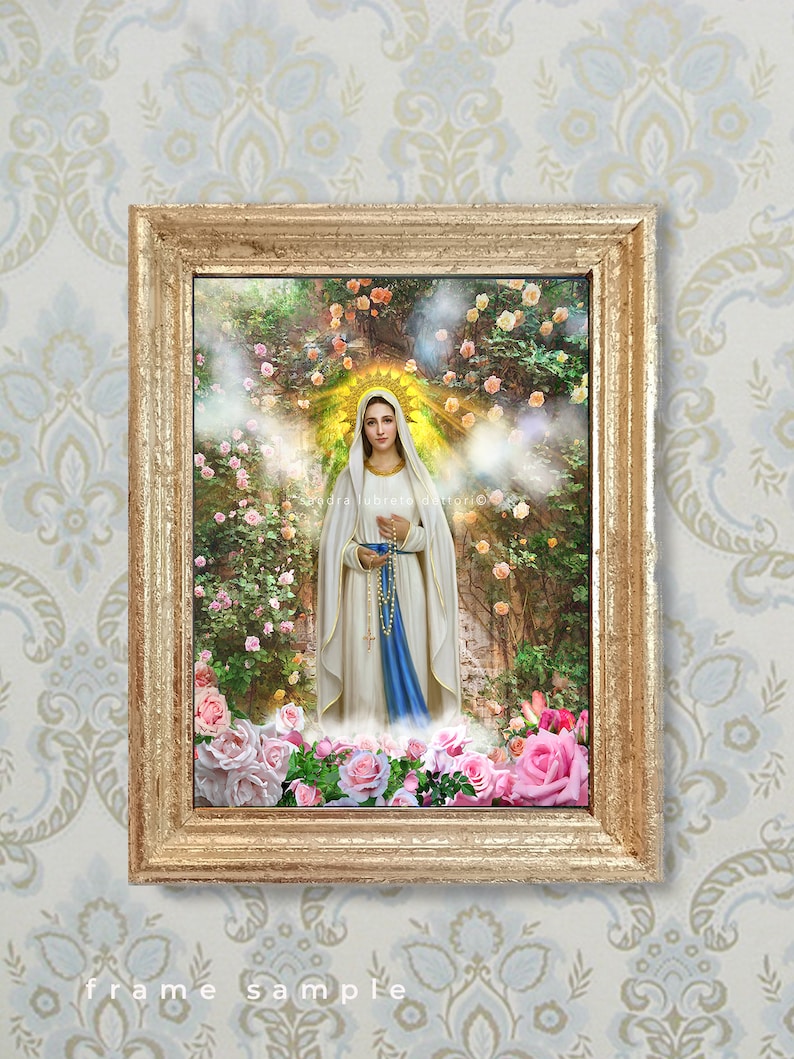 Our Lady of the Rosary, Madonna Delle Rose, Catholic Art, Religious Art ...