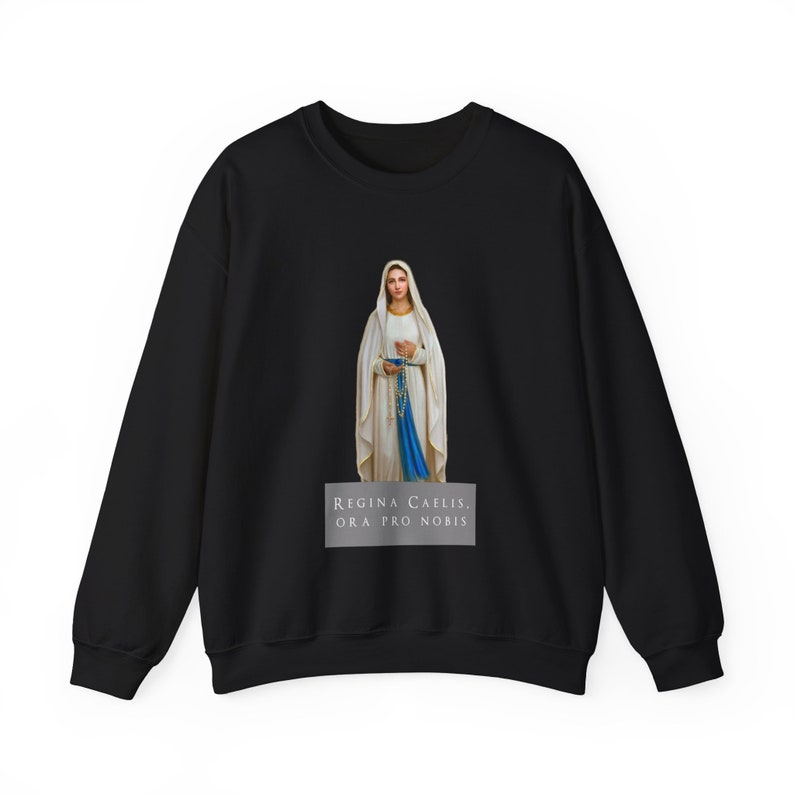 Virgin Mary sweatshirt, Our Lady of the Rosary, Ora pro Nobis, Unisex Heavy Blend™ Crewneck Sweatshirt image 9