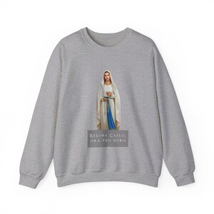Virgin Mary sweatshirt, Our Lady of the Rosary, Ora pro Nobis, Unisex Heavy Blend™ Crewneck Sweatshirt image 8