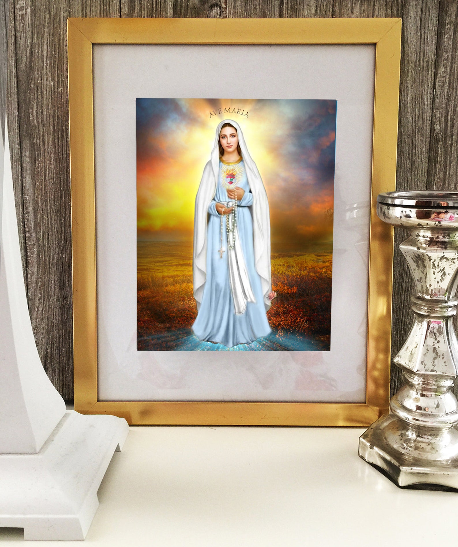 Our Lady of the Rosary, Immaculate Heart of Mary, Catholic Art, 8x10 ...
