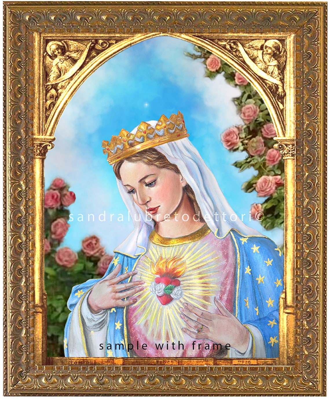 NEW Immaculate Heart of Mary Virgin Mary Print 8x10 or | Etsy