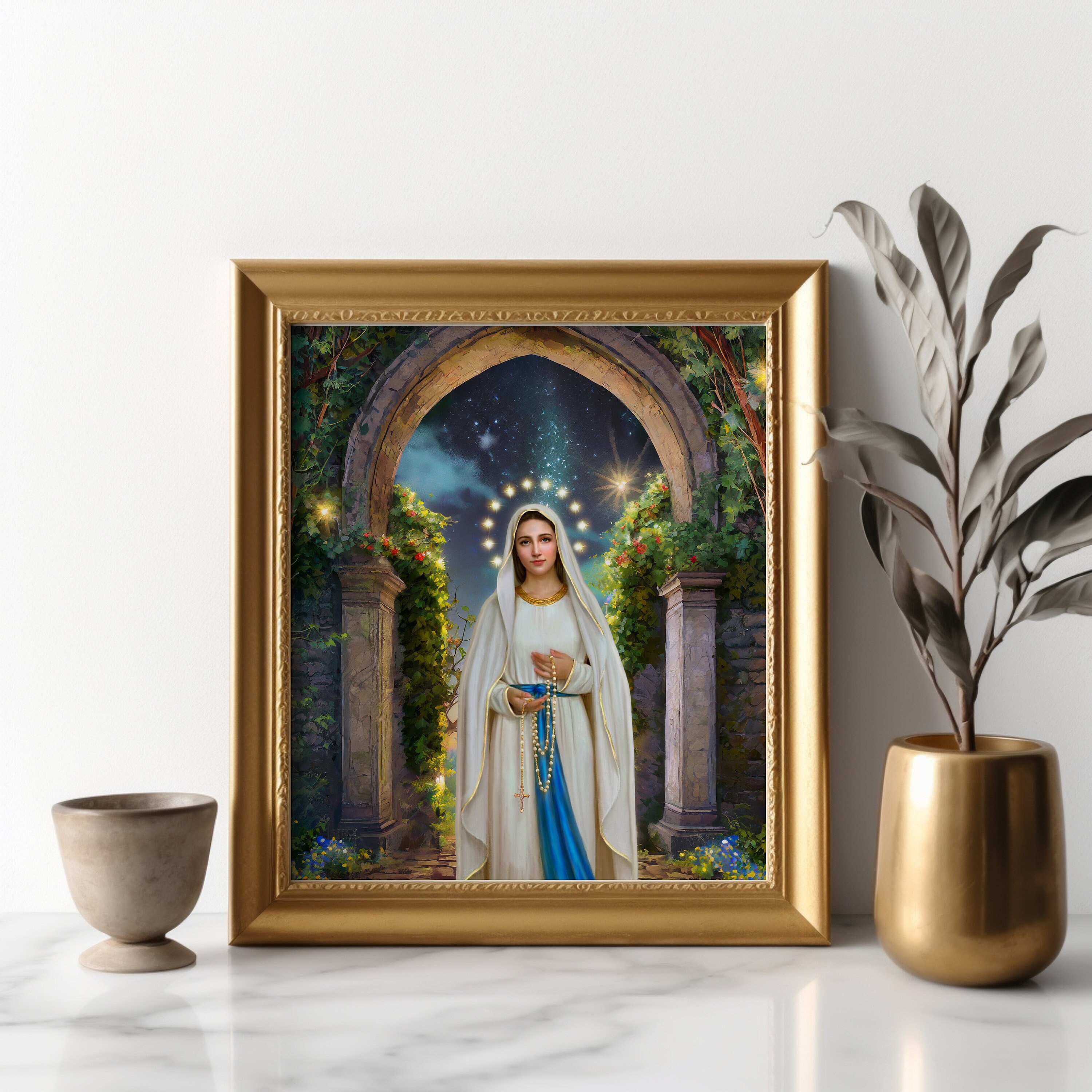 Our Lady of the Rosary, Gate of Heaven, Virgin Mary, Catholic Art, Art ...