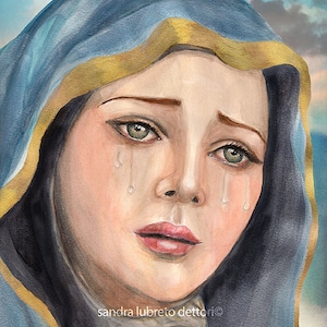 Catholic art, Virgin Mary art, Our Lady of Sorrows, religious art, Sorrowful Mother print, 8x10&quot; religious print, wall art
