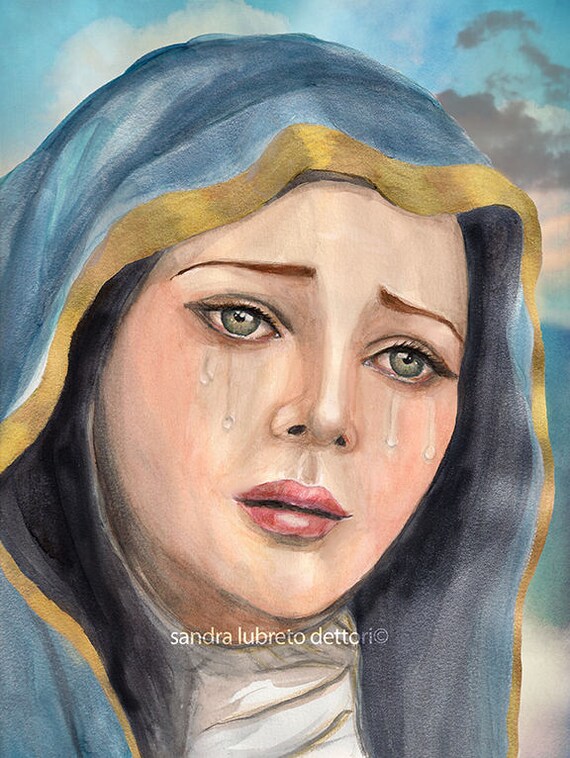 Catholic Art Virgin Mary Art Our Lady Of Sorrows Religious | Etsy