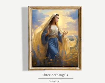 Magnificat, Blessed Mary, Mother Mary, Catholic Art, Religious Art, Catholic gift