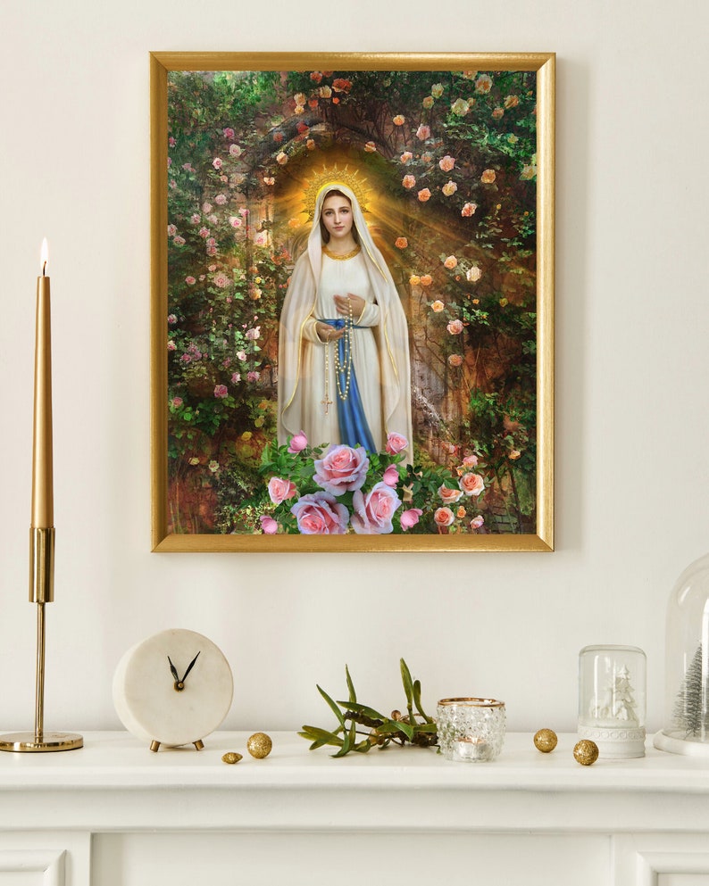 Our Lady of the Rosary, Madonna Delle Rose, Catholic Art, Religious Art ...