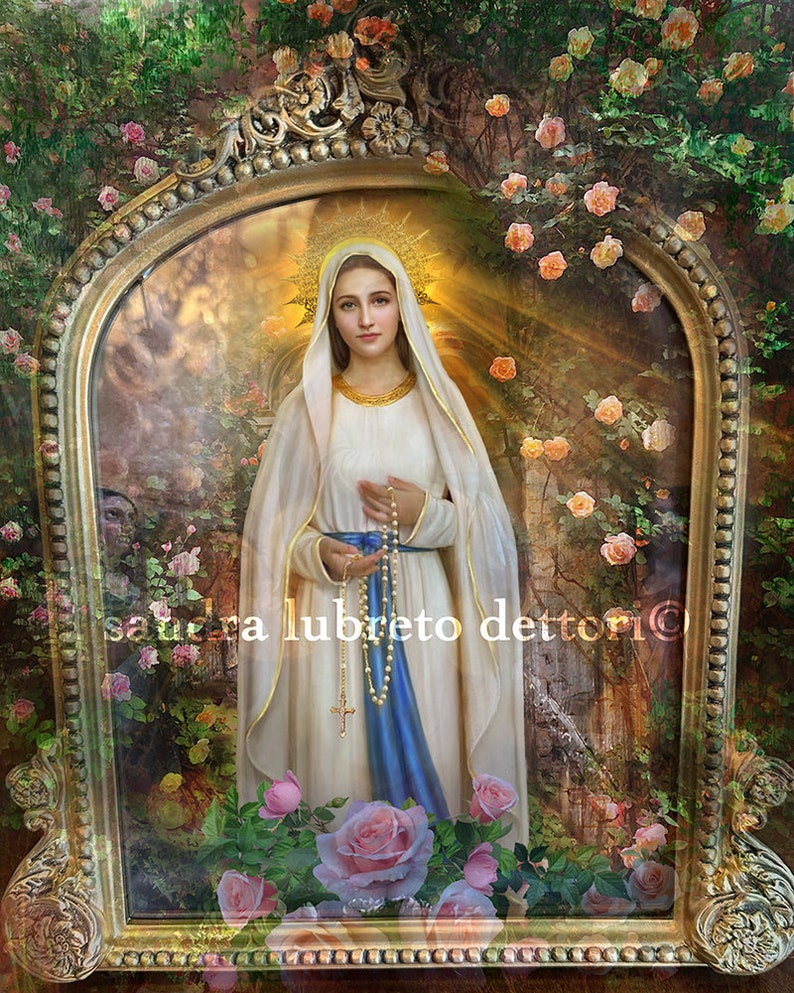 Our Lady of the Rosary, Madonna Delle Rose, Catholic Art, Religious Art ...