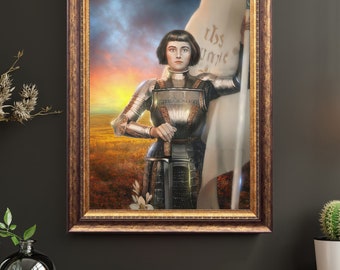 Saint Joan of Arc Catholic Art, Religious Art, 8X10" or 11x14" PRINT