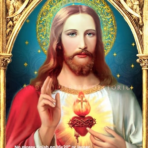 Sacred Heart of Jesus, Religious Art, Catholic Art, 8x10&quot; 11x14&quot; 16x20&quot; Print, wall decor