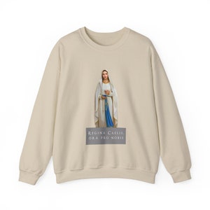 Virgin Mary sweatshirt, Our Lady of the Rosary, Ora pro Nobis, Unisex Heavy Blend™ Crewneck Sweatshirt image 7