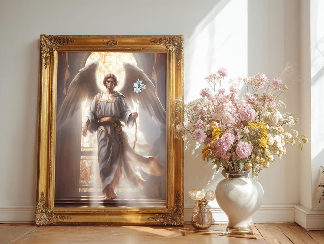 大天使ガブリエル、聖ガブリエルの版画、カトリック美術、宗教美術