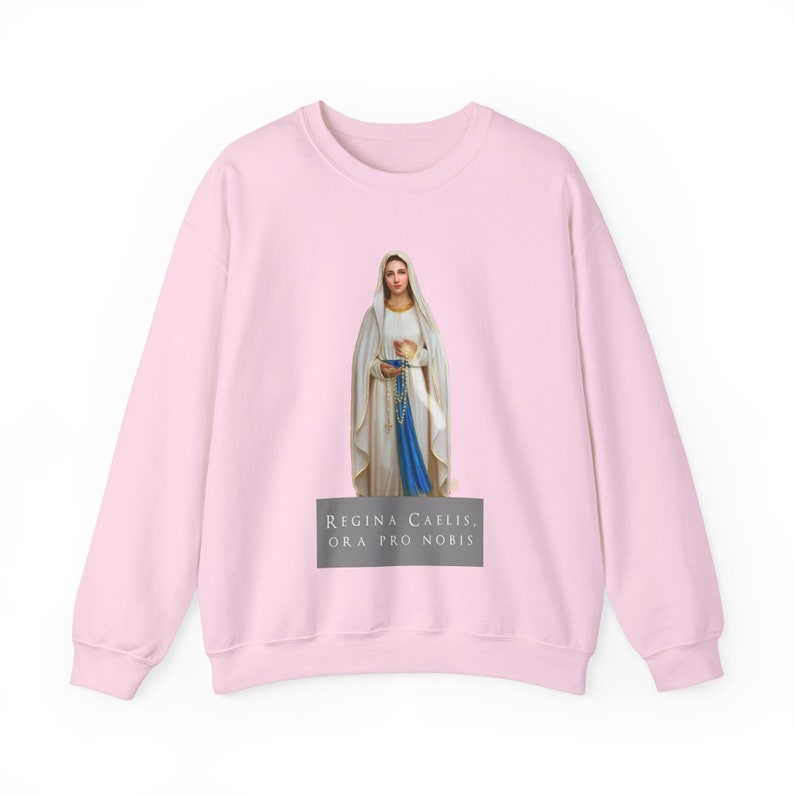 Virgin Mary sweatshirt, Our Lady of the Rosary, Ora pro Nobis, Unisex Heavy Blend™ Crewneck Sweatshirt image 6