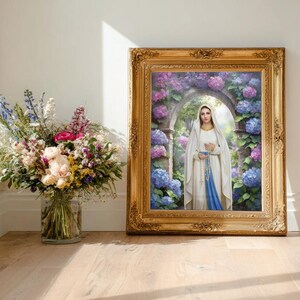Nostra Signora del Rosario, Porta del Paradiso, Decorazione per la casa di Madre Maria, Arte cristiana, Regalo cattolico