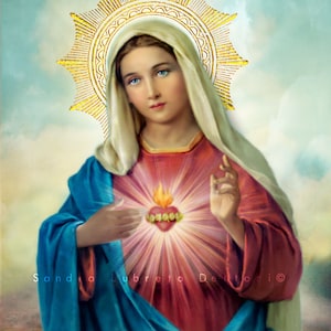 16x20&quot; Immaculate Heart of Mary, Virgin Mary print, 8x10&quot;, Religious Art, Catholic Art, Print, wall decor perfect religious gift