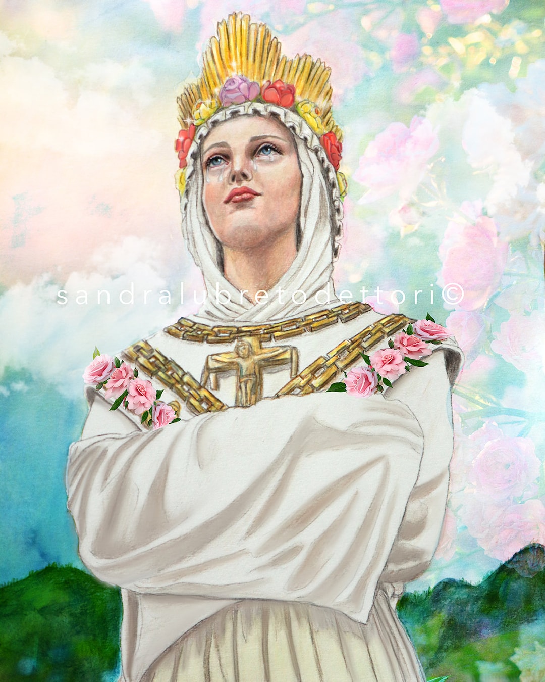 Our Lady of La Salette, Catholic Print, Art Print, Wall Decor, 8x10