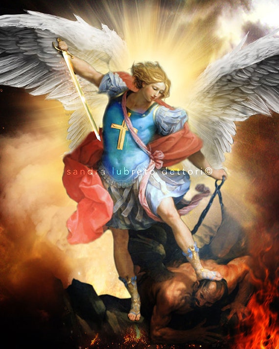 Saint Michael The Archangel St Michael Print Catholic Art Etsy