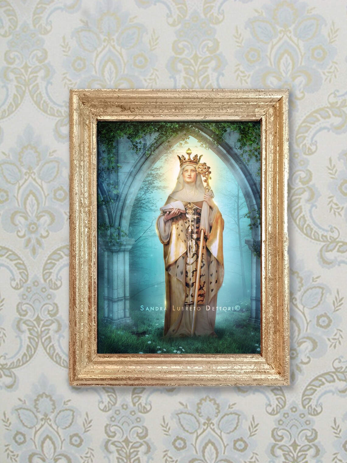 Saint Audrey/etheldreda Catholic Art Religious Art Etsy
