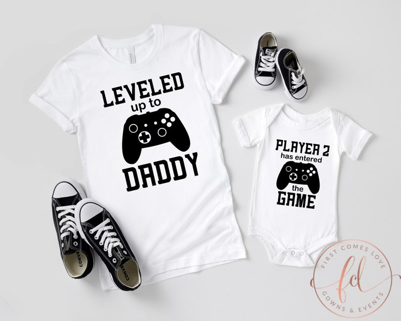 Gamer Dad and Baby Shirt Baby Announcement Shirts Family Etsy