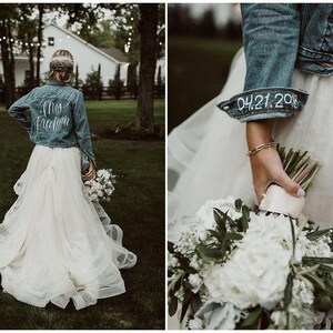 Bride Denim Jacket, Custom Denim Jacket, Personalized Jean Jacket, Bridesmaid Denim Jacket, Matching Denim Jacket, Wifey Jacket, Party