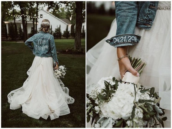 denim jacket wedding dress