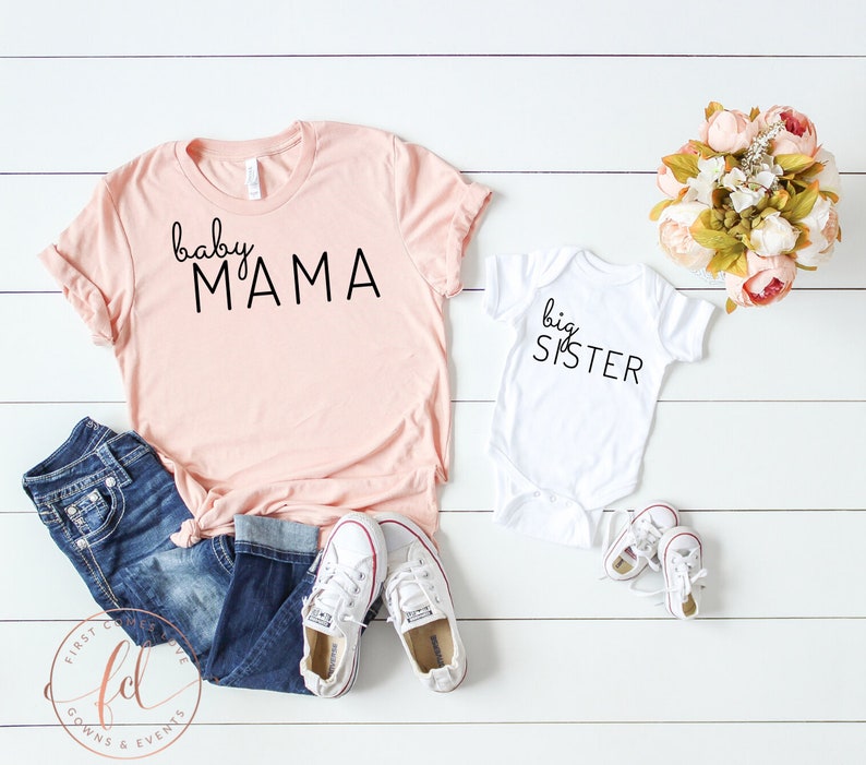 Baby Mama & Baby Daddy Tee Shirts Baby Announcement Shirts Etsy
