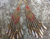 Native American Style Beaded Earrings - Toast With Jam - Long Beadwork Earrings - Casual Fringe Dangles - Southwestern Chic
