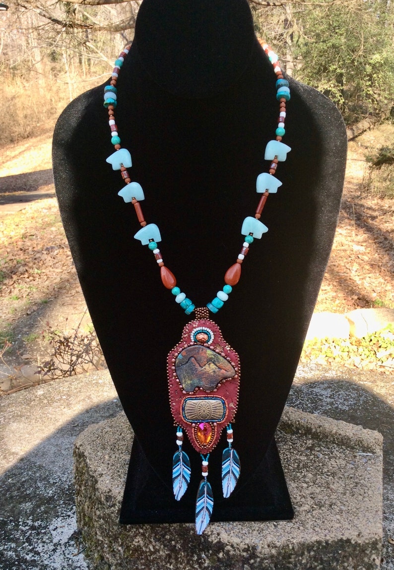 Beads Turquoise Bear Fetish Beads 18mm